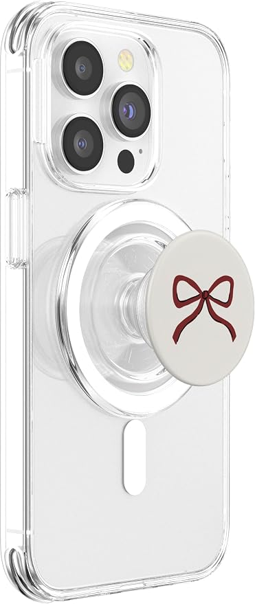 Burgundy Maroon Red Bow Coquette Aesthetic PopSockets Adhesive PopGrip