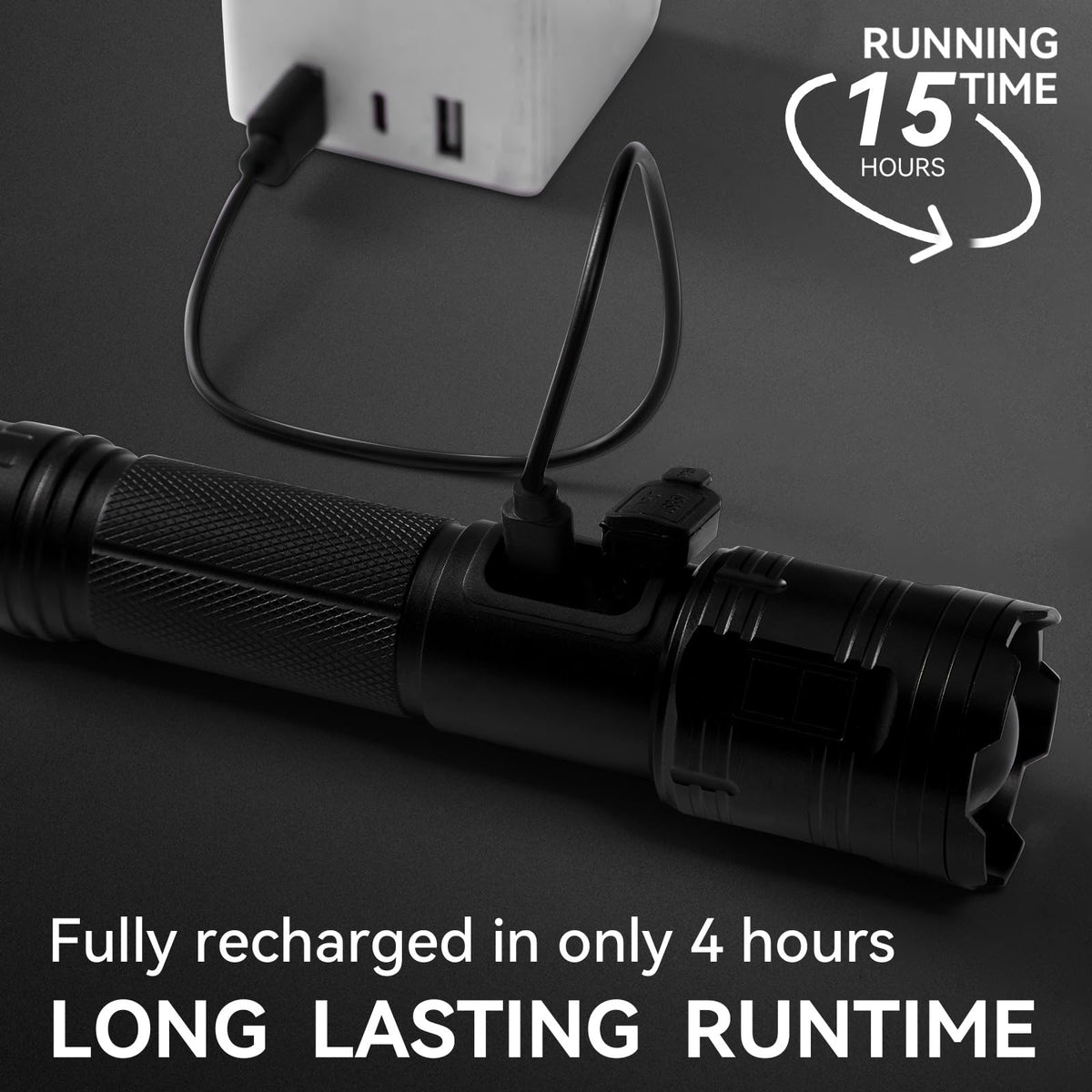 TIMSUMR Rechargeable Flashlights 90,000 High Lumen, 2 Pack LED Flashlight