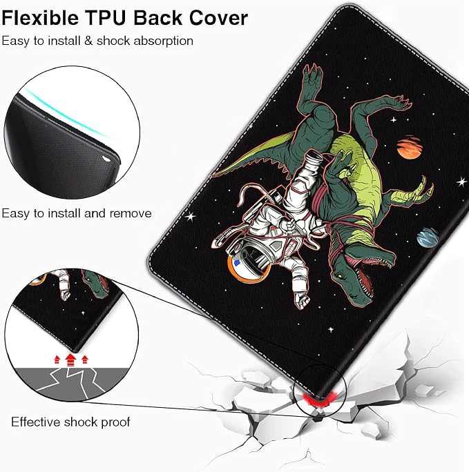 Case for iPad A16 11th Gen 11 Inch (2025) 10th Gen 10.9 Inch (2022) Model A3354 A3355 A3356 A2696 A2757 A2777 ，Slim Fit Standing Cover with Auto Sleep/Wake，Frog Playing Guitar