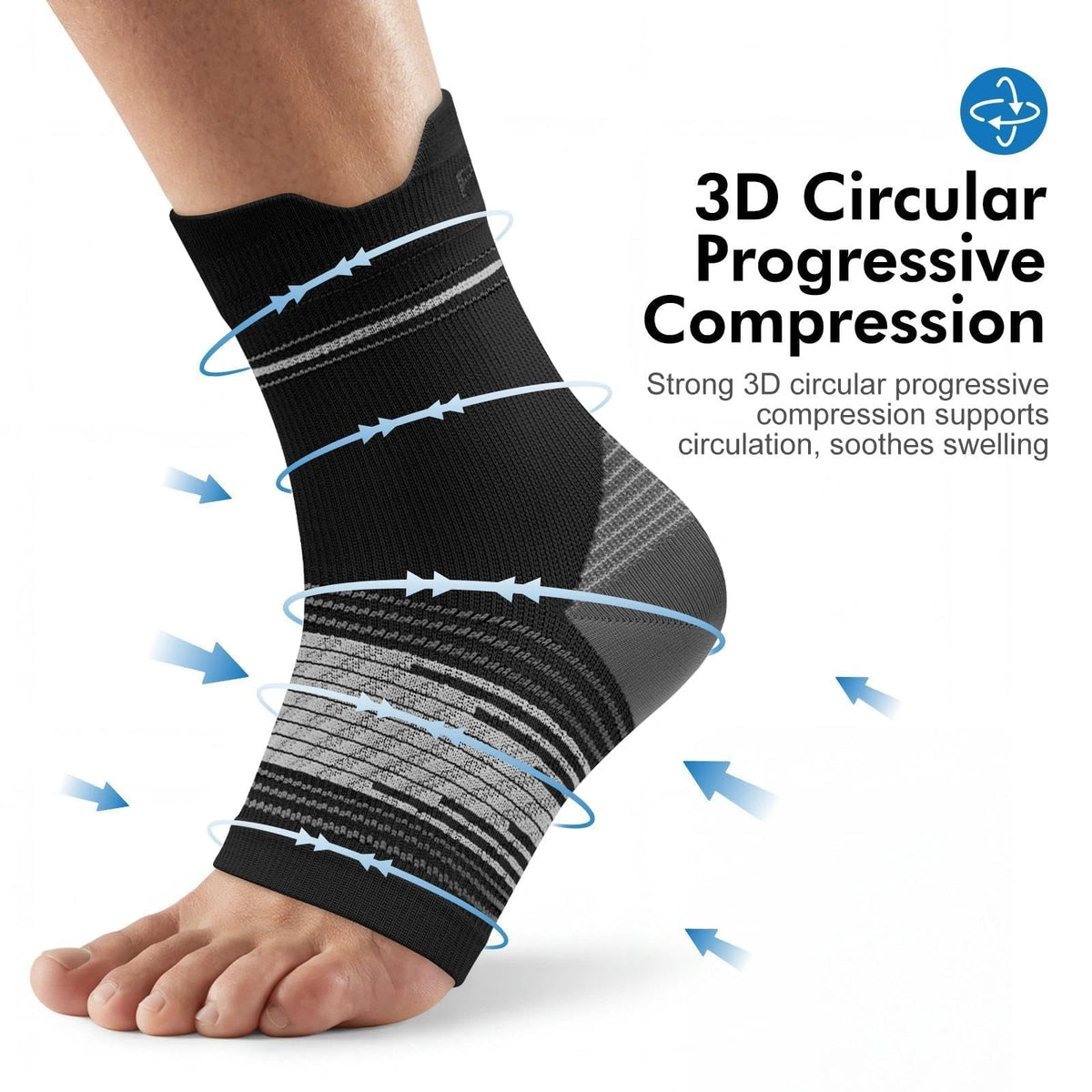 PAPLUS 6 Pairs Compression Socks with Arch Support for Plantar Fasciitis