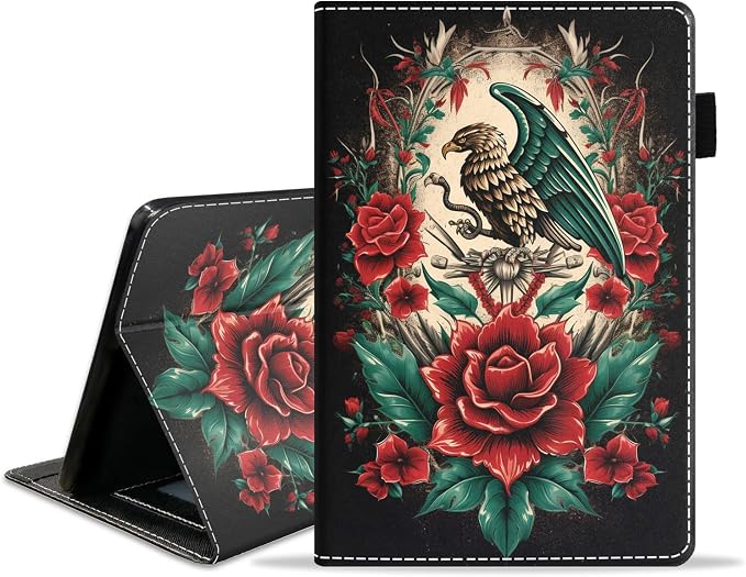 Case for Amazon Kindle Fire 7 Tablet (7 Display 12th Generation 2022 Release) Slim PU Leather Stand Folio Cover with Card Slot &amp Auto Wake Sleep Abstract Paint Butterfly