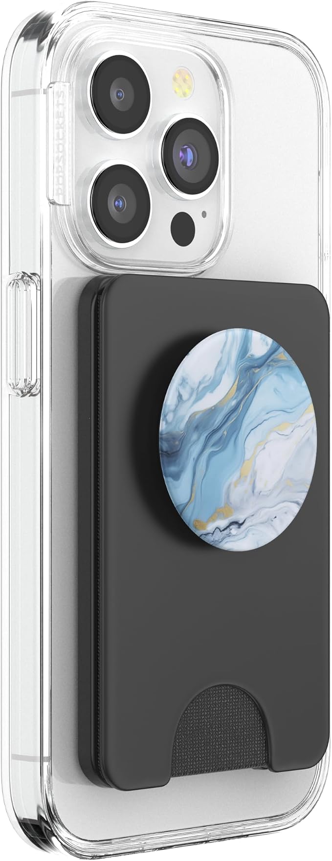 Marble-Like Blue and White Gold Pattern Aesthetic PopSockets Adhesive PopGrip