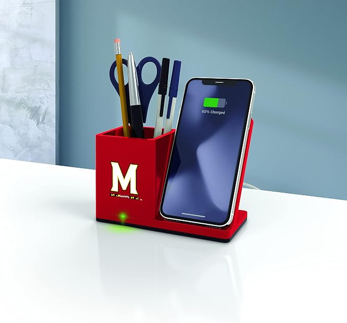 SOAR NCAA Unisex Cell Phone Wireless Charging Stand and Desktop Organizer
