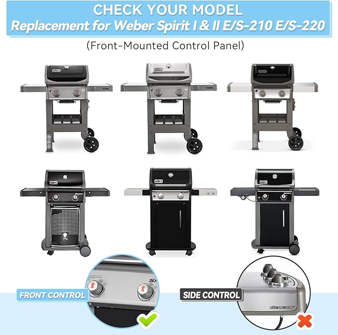 Webonbake 15.3 inch Flavorizer Bars for Weber GS4 Spirit II & I E210 S210 E220 S220 Grill with Front Control Knobs, Porcelain Enameled Steel Heat Plate Flavor Bar Replacement for 7635, 3 Pack