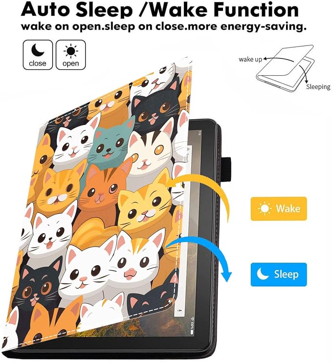Case for Amazon Kindle Fire HD 10 Tablet 10.1 (9th/7th Generation 2019/2017 Release) Slim Folding Stand Folio Cover with Card Slot &amp Auto Wake/Sleep - African American Girl