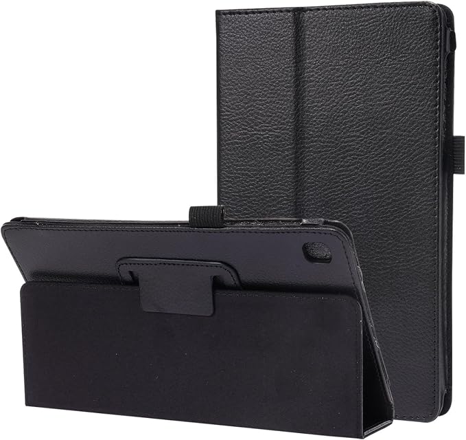 Generic Slim Folding Folio Stand Case for Samsung Galaxy Tab A 8.0 Inch 2019 (SM-T290/SM-T295) Lightweight Magnetic Closure PU Leather Flip Shockproof Auto Wake/Sleep Smart Cover Black