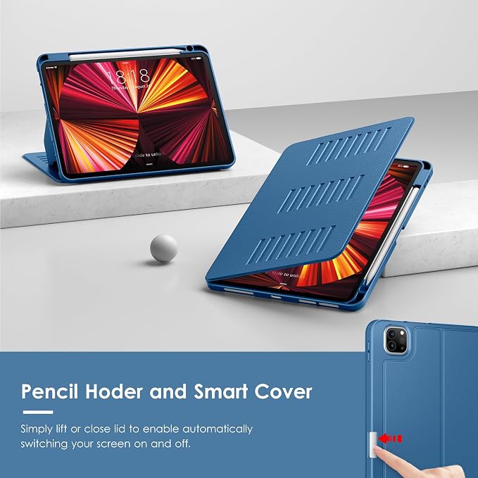 VIKESI Case for iPad Pro 11 inch (M5/M4) 2025/2024Multiple Angles Magnetic Stand CoverShockproof BackPencil Holderand Auto Sleep/WakeBlack