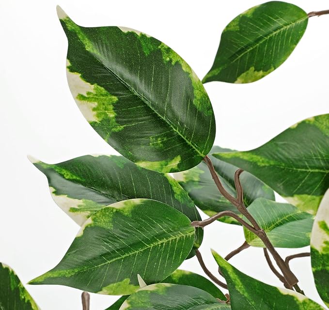 Ficus Leaves Artificial Branches 41.3" Faux Ficus Tree Branches Fake Greenery Plant Spray for Tree DIY Arch Wedding Bouquet Wreath Wall Decor - 3PCS