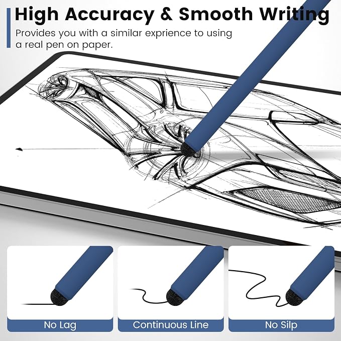 Stylus Pen for Touchscreen(3 Pcs) MEKO 2-in-1 Disc Universal Stylus Touch Screens Pens for Apple/iPhone/iPad/Android/Microsoft/Surface All Capacitive Touch Screens(Black &amp Red &amp Blue)