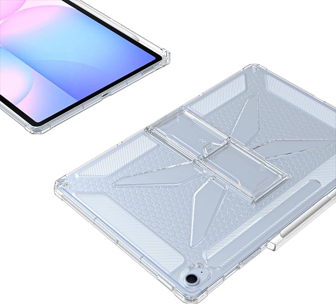 Clear Case for Samsung Galaxy Tab A11 8.7 2025 with Pencil Holder/Kickstand Soft TPU with Reinforced Corners‌ Shockproof Impact Resistant - Clear