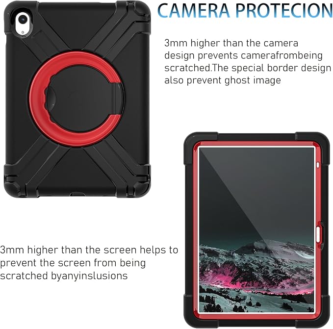 AKABEILA Compatible with Amazon Fire HD 8 2020/2022 Tablet Case，Rugged Kids Case with Stand Lightweight Shockproof Kids Friendly Tablet Cover Black