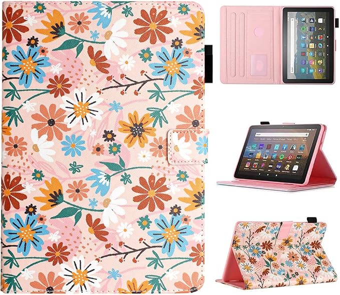 Case for Kindle Fire HD 10 &amp Fire HD 10 Plus 13th/11th Generation 2023 2021 | Synthetic Leather Flip Folio Stand Cover with Auto Wake/Sleep for Kindle Fire HD 10 &amp Fire HD 10 Plus Beach