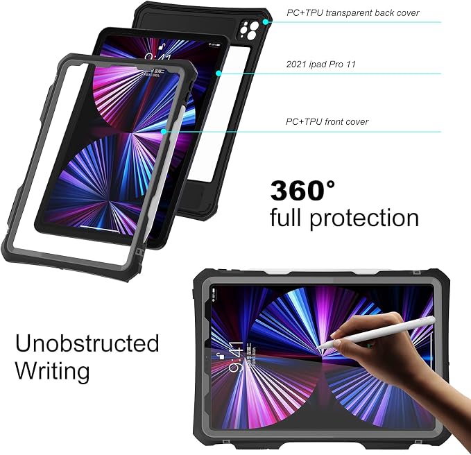 Shellbox Case for iPad Air 4th/5th Generation 2022-2020 Waterproof Dustproof Shockproof Case with 360° Full-Body ProtectionLanyard and Kickstand