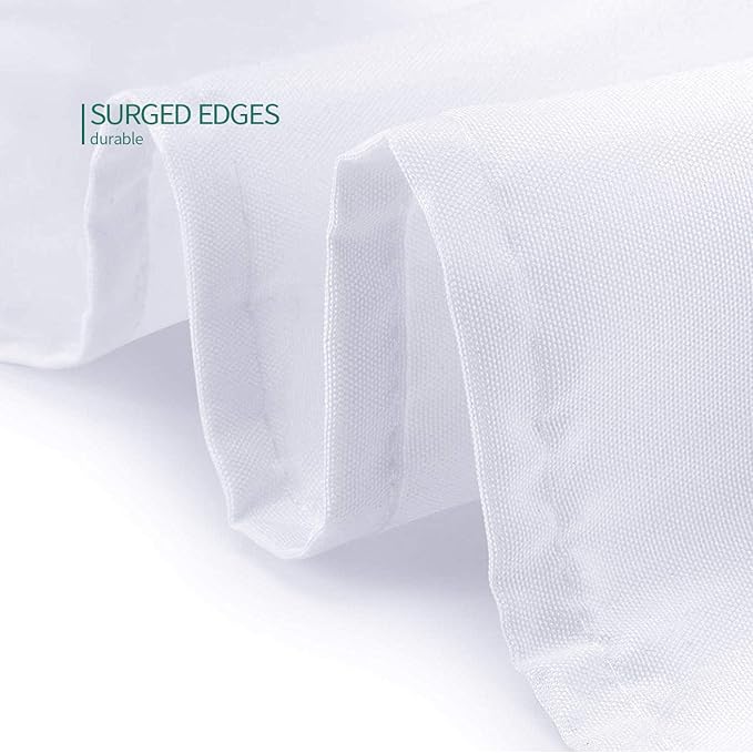 Surmente White Tablecloth for Round Tables, 120-inch Round Table Cloths for Weddings, Banquets, or Restaurants