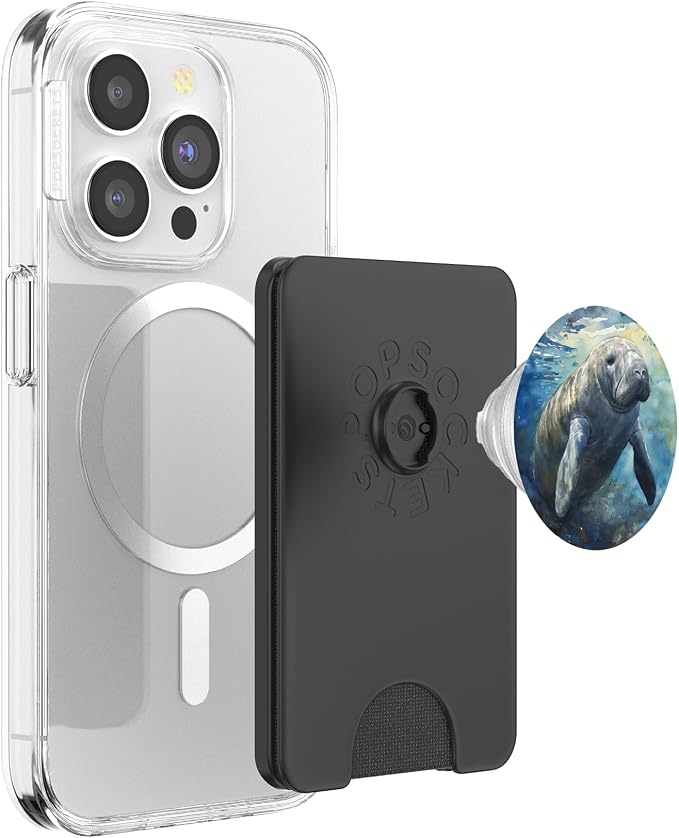 Watercolor Manatee PopSockets PopGrip for MagSafe