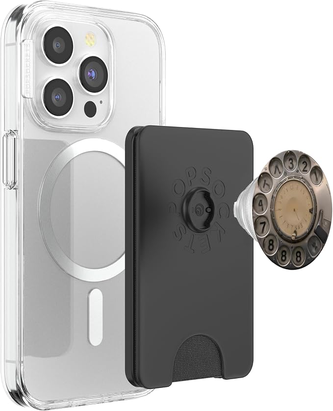 Vintage Rotary Telephone Illustration Print PopSockets PopGrip for MagSafe