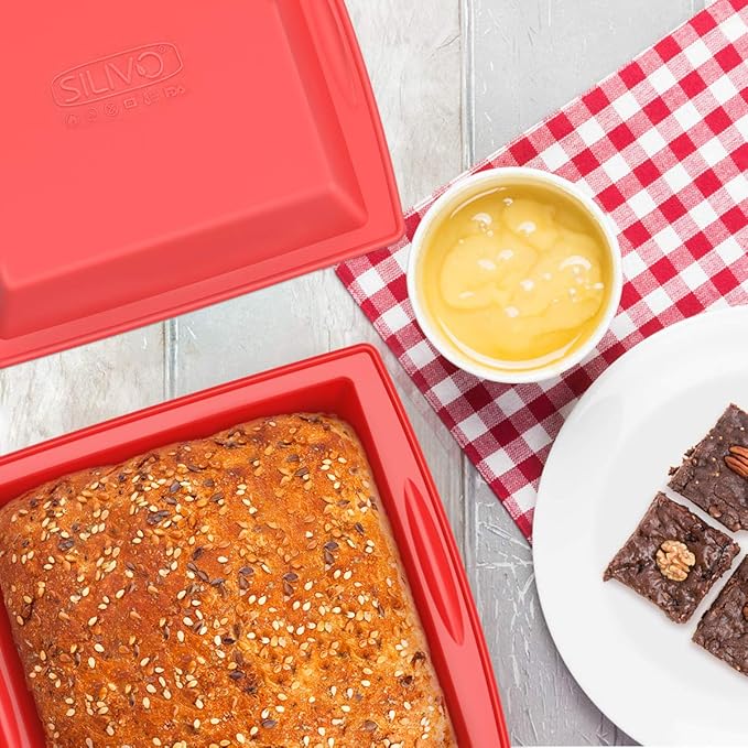 SILIVO 2 Pack 8 inch Cake Pans, 8x8 Nonstick Baking Pan