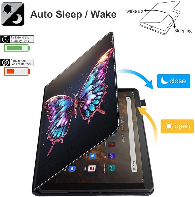 Case for Amazon Kindle Fire Max 11 Case (13th Gen 2023 Release) 11，Slim Fit Foldable Standing Cover Case with Auto Sleep/Wake for Fire 11 Max Tablet，Skull and Fire