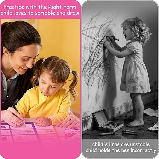 Magic Grooved Writing Practice Books,Grooved Handwriting Practice for Kids 3-5,Reusable Groove Workbooks,Preschool Learning Activities with Auto-Disappearing Pen,Birthday Gifts for Kids 3+(6-Book)