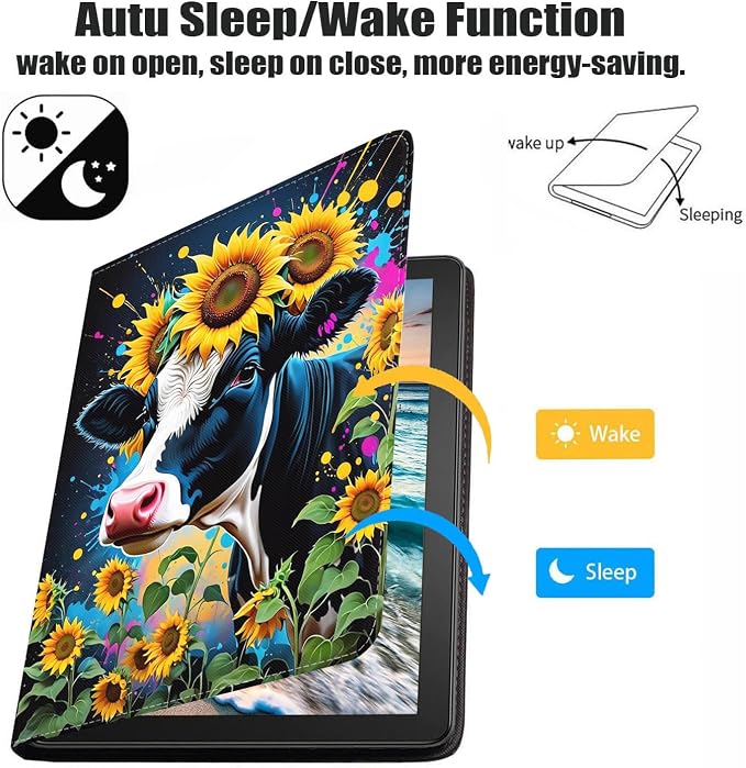 Case for Samsung Galaxy Tab S10 Plus 2024/ S9 Plus/ S9 FE Plus 5G 12.4 Inch 2023 Premium PU Leather Stand Folio Cover with Auto Sleep/Wake Abstract Colorful Dog