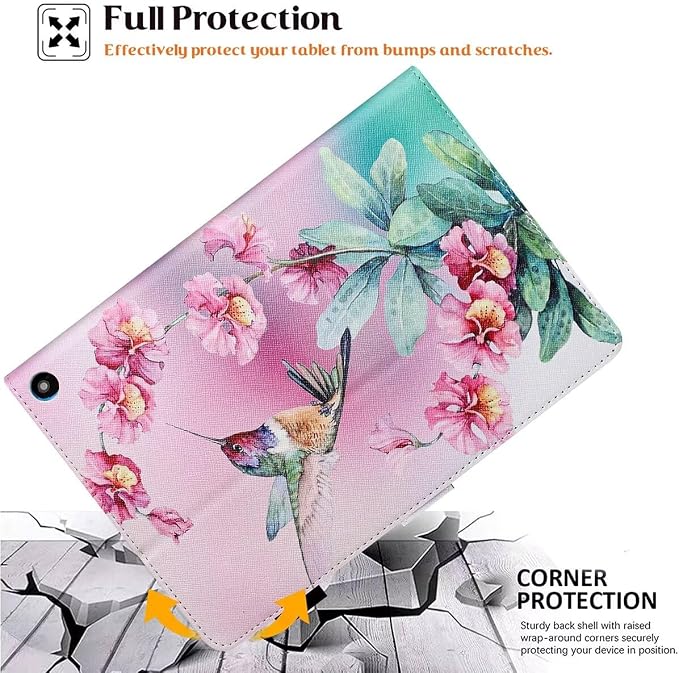 Case for Kindle Fire HD 10 &amp Fire HD 10 Plus 13th/11th Generation 2023 2021 | Synthetic Leather Flip Folio Stand Cover with Auto Wake/Sleep for Kindle Fire HD 10 &amp Fire HD 10 Plus Beach