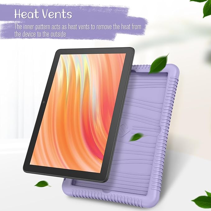 Fintie Silicone Case for 10.1 Kindle Fire HD 10 13th Gen 2023 Black | Honey Comb Pattern Lightweight Shock Proof Back Cover Anti-Slip Grip Reinforced Corners Protection Impact Resistant