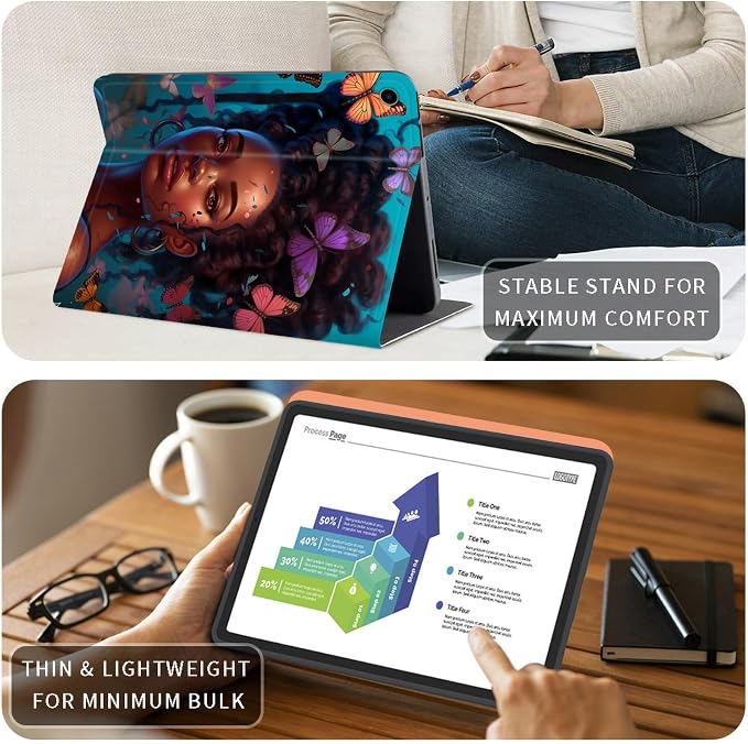 Case for Kindle Fire HD 10 &amp 10 Plus Tablet 10.1 (13th/11th Generation 2023/2021 Release) Lightweight Slim PU Leather Adjustable Multi-Angle Smart Shell Cover with Auto Wake/SleepA Flowers Art