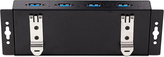StarTech.com 4-Port Industrial USB 3.0 5Gbps Hub, Rugged USB Hub with ESD Protection, DIN/Wall/Desk Mountable USB-A Hub, USB Expander w/Locking Ports, Heavy Duty - TAA