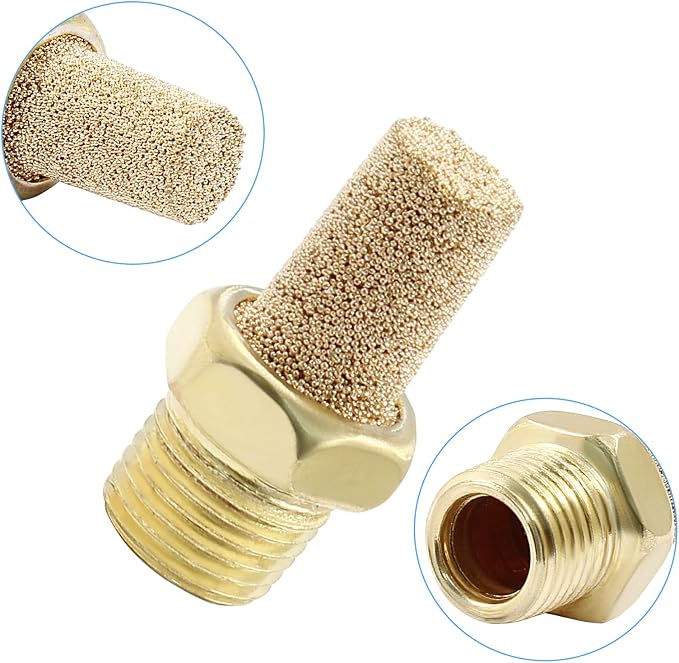 10 Pack 1/8" Male Thread Pneumatic Brass Exhaust Muffler Filter Air Pneumatic