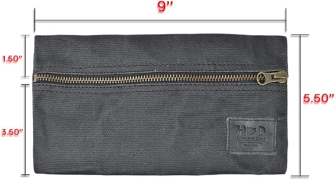 Hide &amp Drink All Purpose Utility &amp Charger Case for MacBook iPad &amp Laptop Handmade from Waxed Canvas (Charcoal Black)