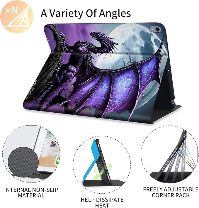 Case for iPad (A16) 11th Generation 11 Inch (2025) for iPad 10th Generation Case 10.9 Inch (2022)Slim Shockproof Shell PU Leather Stand Cover w/Auto Sleep Wake-American Eagle Rebirth of Fire