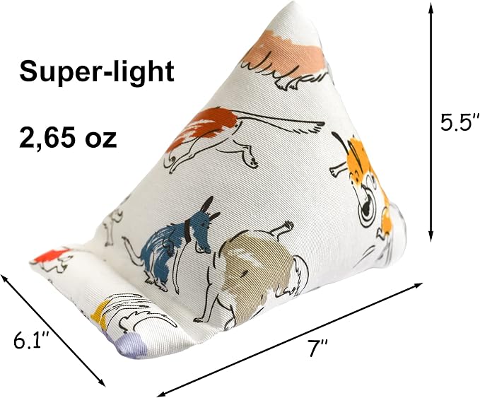 Handmade Phone Pillow Holder - The Wedge Mobile Device Stand - Fabric Phone Stand for All iPhones All Smartphones! 7 x 6.1 x 5.5 Inches (ABC)