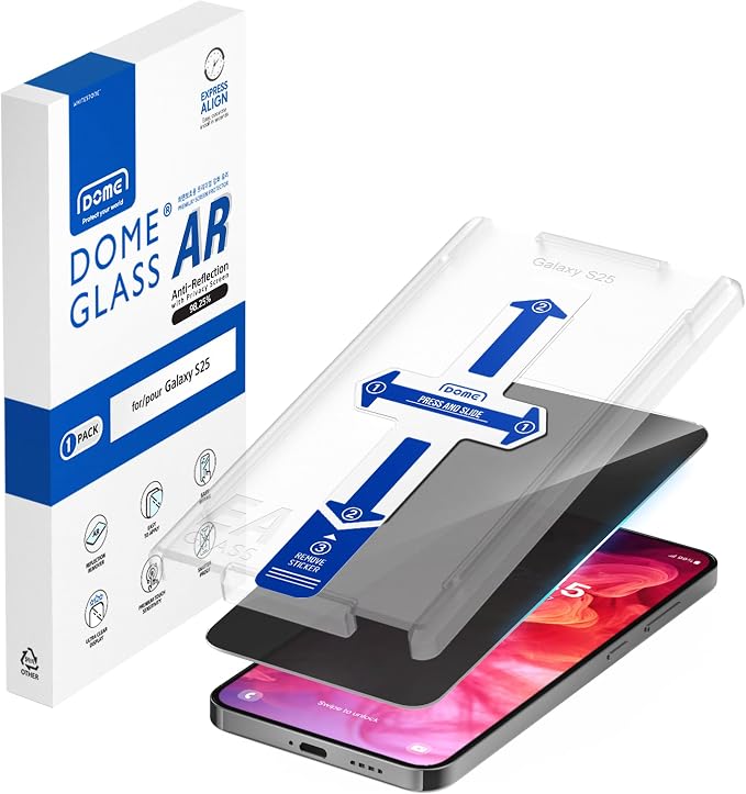 DOME GLASS Whitestone DOME AR Privacy for Samsung Galaxy S25 [Super Anti-Reflection &amp Privacy] Tempered lass Screen Protector with Anti Spy