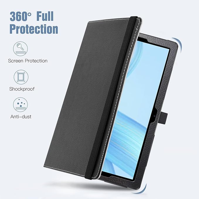 MAMA MOUTH for DOOGEE U9 Rotating CaseDOOGEE U10 Pro Rotating Case360 Degree Rotary Stand with Cute Pattern Cover for DOOGEE U9 /DOOGEE U10 Pro 10.1 TabletBlack