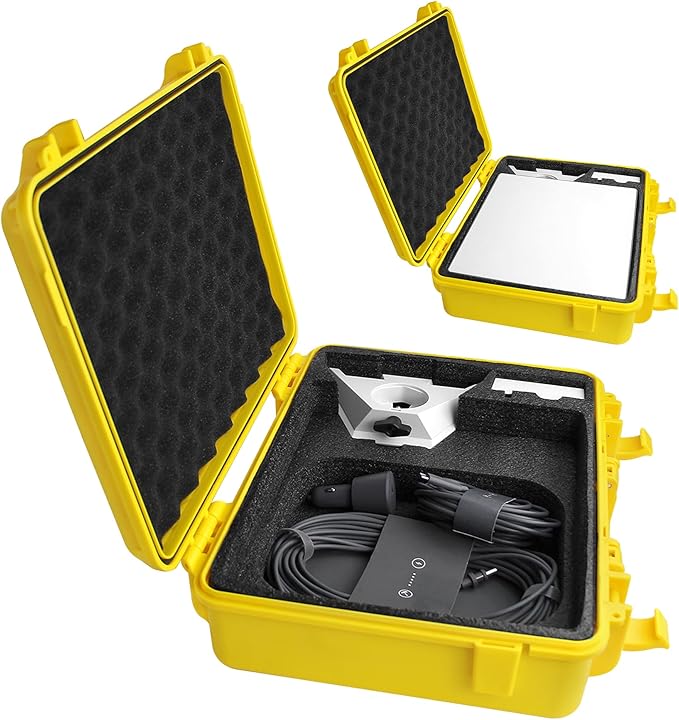 NovaKits Waterproof Hard Case for Starlink Mini Dish, with Pre-Cut Custom Foam, Yellow