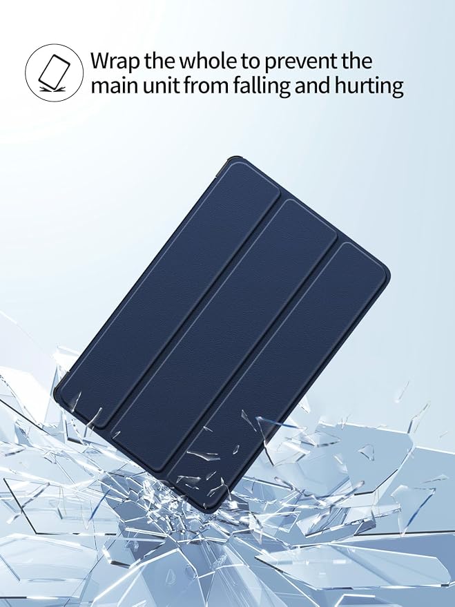 Case for Lenovo Yoga Tab Plus TB520FU Android Tablet 12.7 inch Tablets12.7 inch TabletUYRUREL Leather Slim Folding Stand Cover with Hand Strap Magnet for Men Women Full ProtectionBlue.