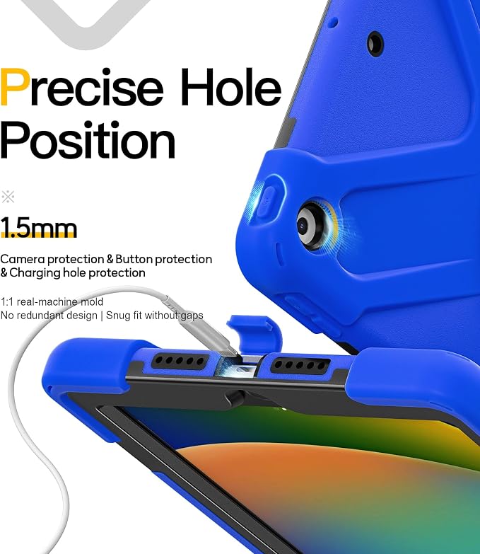 BRAECN Case for iPad 9th/8th/7th Generation - 10.2 inch 2021/2020/2019 | Heavy Duty Protective Cover with Carrying StrapHand StrapScreen ProtectorSwivel Stand Fit 10.2 inch iPad 7/iPad 8/iPad 9