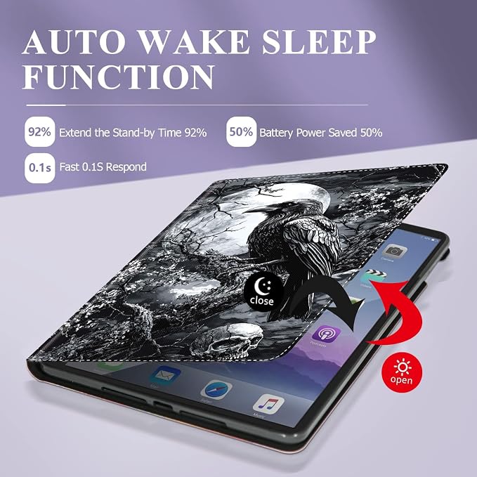 Case for iPad (A16) 11th Generation 11 Inch 2025 / iPad 10th Generation 10.9 Inch 2022 Ultra-Thin Multi-Angle Protective Cover with Auto Sleep/Wake A Dark Horse