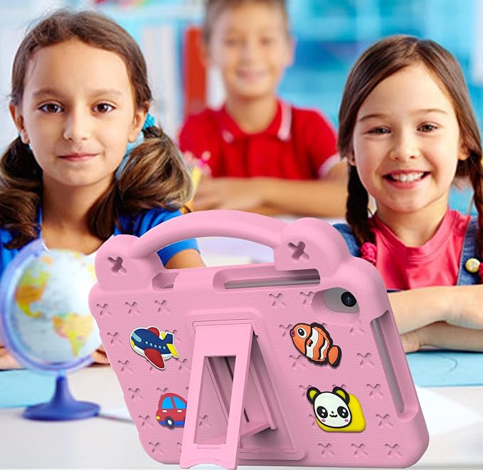 Kids Tablet Case with Built-in Kickstand and Handle Shockproof Cute Cover Lightweight Compatible with Samsung Galaxy Tab A7/S6 Lite 10.4” Pink
