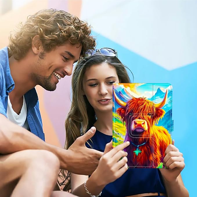 for Walmart Onn 10.1 2024 Onn 10.1 Gen 4 Universal Tablet Case 360 Degree Rotating Kickstand Protective Stand Case with Multiple Viewing PU Leather Shell Case Black Book Cat