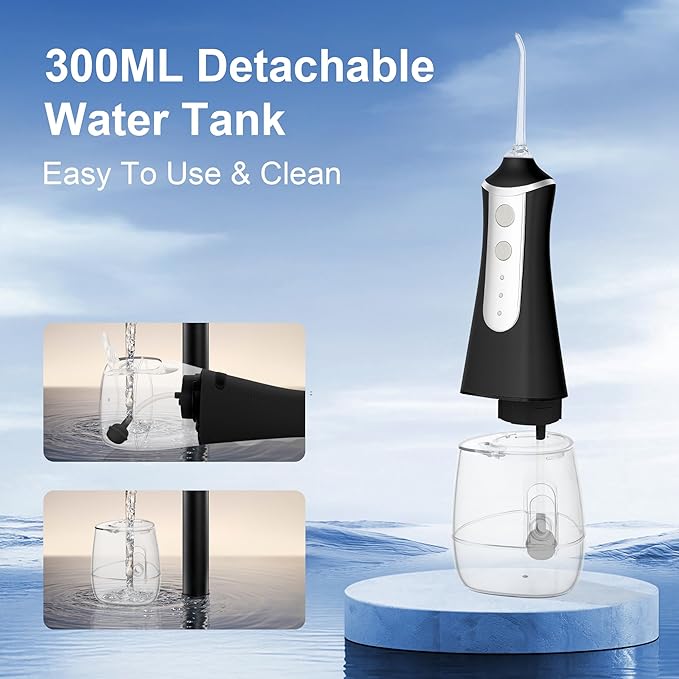 Electric Water Flosser Water Flosser Portable Dental Flosser Oral Cleaning (L10 Black)