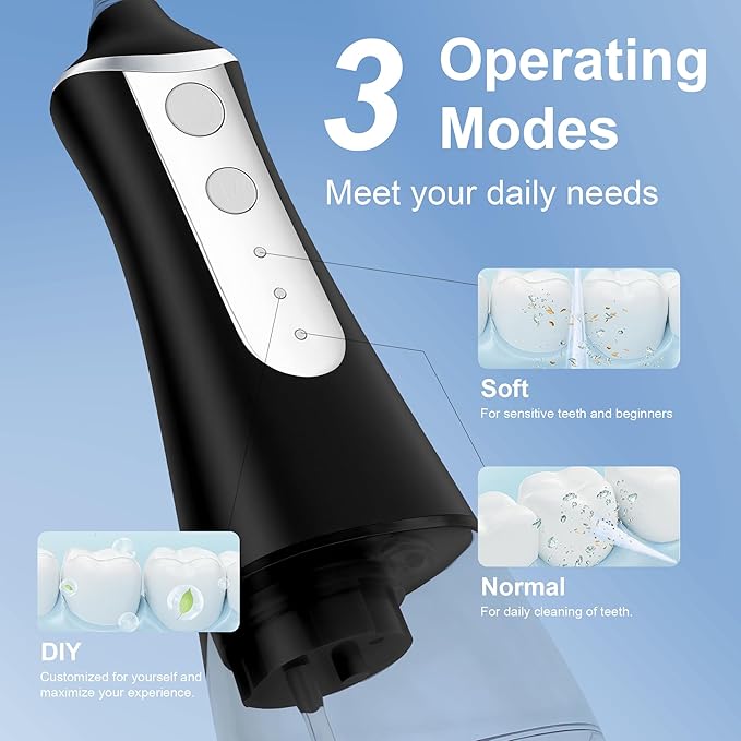 Electric Water Flosser Water Flosser Portable Dental Flosser Oral Cleaning (L10 Black)