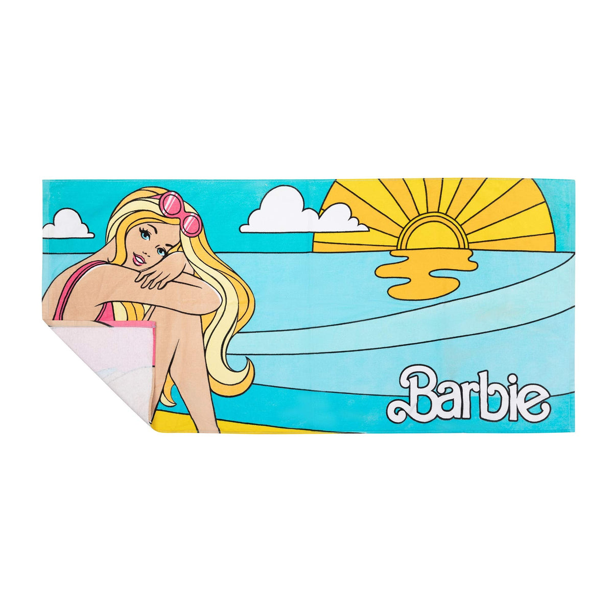 Barbie Super Soft Cotton Bath/Pool/Beach Towel, Barbiecore 58 in x 28 in, (Official Barbie Product) By Franco