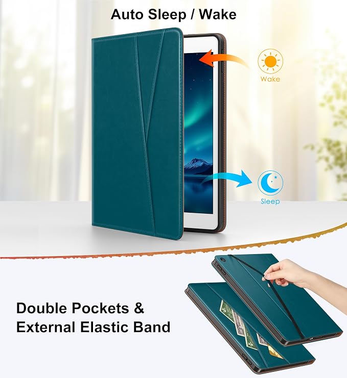 DTTO for iPad 9th/8th/7th Gen Case 10.2 Inch (2021/2020/2019) Brown | 360 Degree Rotating Premium Faux Leather Folio Stand Cover with Pencil Holder Auto Sleep/Wake Multiple Angles Hand Strap