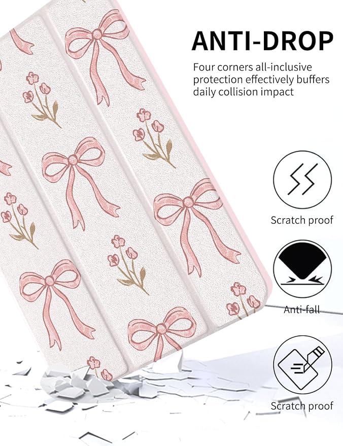 Case for iPad 9th/ 8th/ 7th Generation Case 10.2&amp10.5 Inch (2021/2020/2019 Release) Slim Lightweight Soft Trifold Back Cover with Pencil Holder &amp Auto Sleep/Wake CoverBeige Checkered