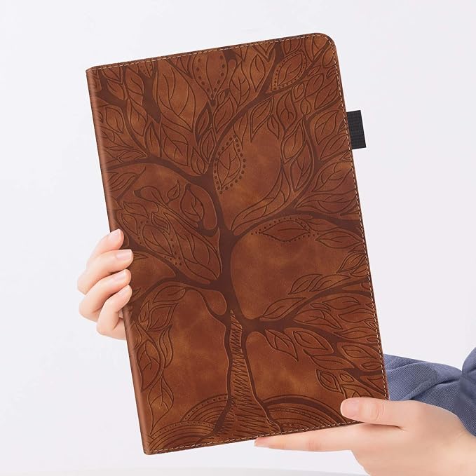 Case for Samsung Galaxy Tab A 8.4'' 2020 SM-T307 PU Leather Folio Stand Cover Protective Shell Lightweight with Pencil Holder Card Pocket Elastic Belt for Galaxy Tab A 8.4 Tablet 2020 - Brown