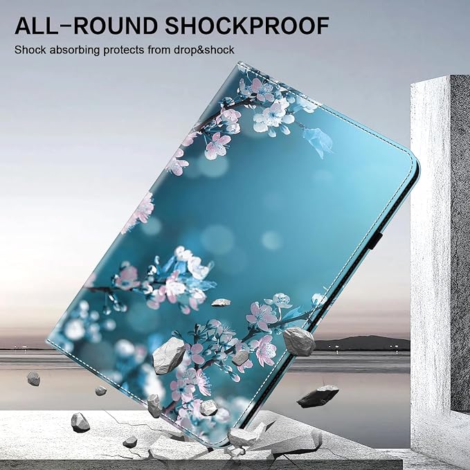 Case for Samsung Galaxy Tab A 10.1 2019 Model SM-T510/T515/T517 Stylus Holder Flip Wallet Leather Shockproof Cover for Galaxy Tab A SM-T510 Case Bicolor Marble