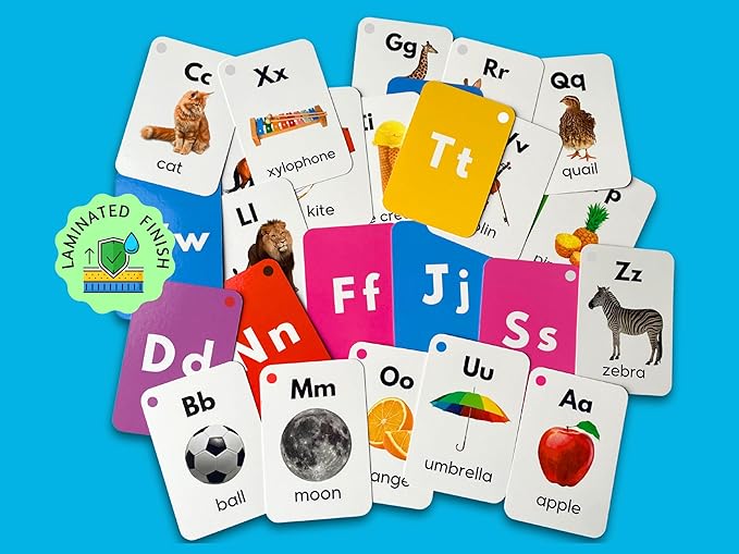 English Alphabets Flash Cards (Realistic Images)