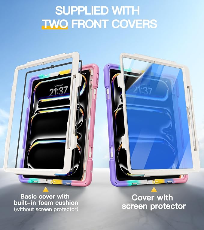 BRAECN Case for iPad Air 11 inch 2026(M4) 2025(M3) 2024(M2)iPad Pro 11 inch(4th/3rd/2nd/1st)&amp Air 10.9(5th/4th) Protective with Pencil Holder Screen Protector 360°Rotating Stand Handle Full Body