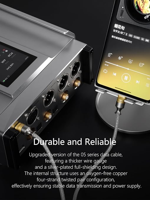 ddHiFi TC05 M2 USB-C 2.0 to USB-C OTG 100 cm Decoding Data Cable Reversed Usage Can Be Used for Emergency Charging